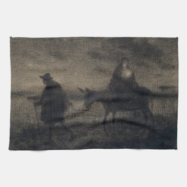 Paño De Cocina Jean-Francois Millet - El Vuelo A Egipto (Horizontal)