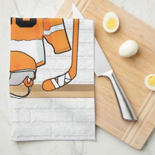 Paño De Cocina Jersey anaranjado y blanco personalizado del