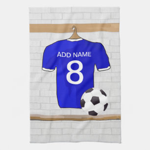 Paño De Cocina Jersey de fútbol blanco azul personalizado del