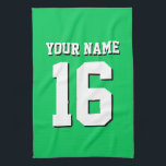 Paño De Cocina Jersey del equipo deportivo Emerald Green<br><div class="desc">Emerald Green Team Jersey / Sports Jersey / Football Jersey Personalizar esto con tu propio nombre o nombre de equipo y un número. Puede cambiar el tamaño, el color y la ubicación del texto si necesita realizar cambios, eliminar la sombra del texto, agregar texto y/o imágenes propias para crear su...</div>