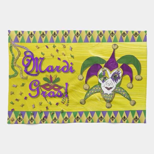 Paño De Cocina Jester Mask Mardi Gras Harlequin (Horizontal)