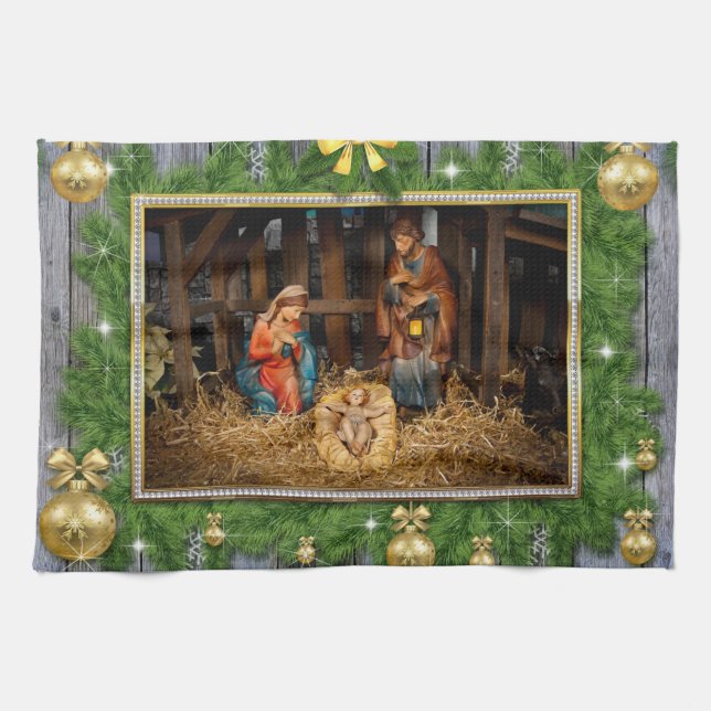 Paño De Cocina Jesus born manger (Horizontal)