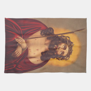 Paño De Cocina Jesús es coronado con una corona de espinas
