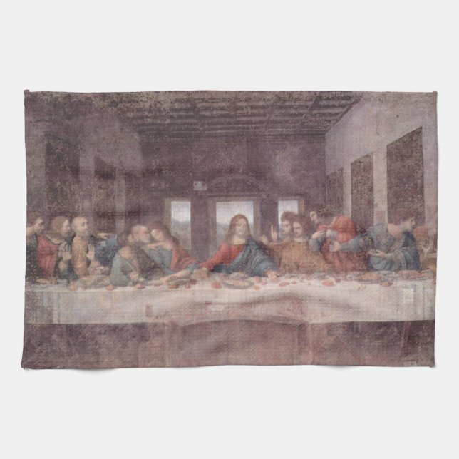 Paño De Cocina Jesús "Yeshua" La última cena, Leonardo da Vinci (Horizontal)