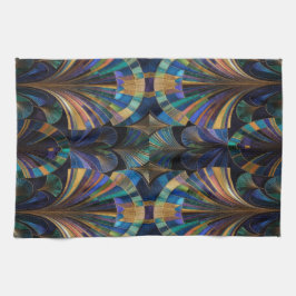 Paño De Cocina Jewel Tone Peacock Blue Purple Gold Art Deco