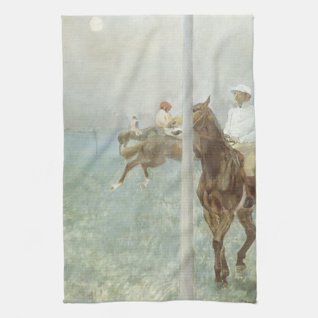 Paño De Cocina Jinetes antes de la carrera por Edgar Degas (Vertical)