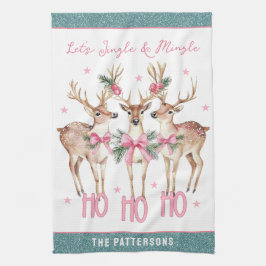 Paño De Cocina Jingle de renos y mingle personalizado con navidad