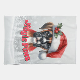 Paño De Cocina Jingle Paws y Boxer Dog Joy