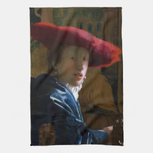 Paño De Cocina Johannes Vermeer - Chica con un Gorra rojo