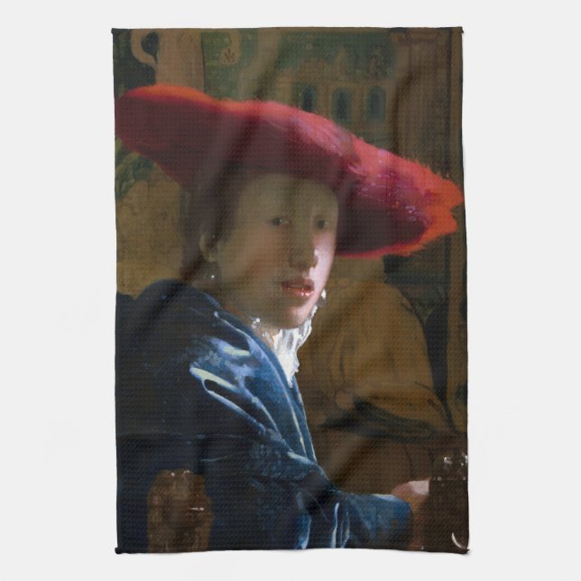 Paño De Cocina Johannes Vermeer - Chica con un Gorra rojo (Vertical)