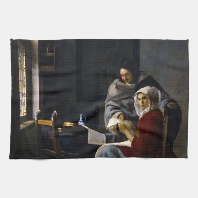 Paño De Cocina Johannes Vermeer - Chica interrumpida en su música (Horizontal)