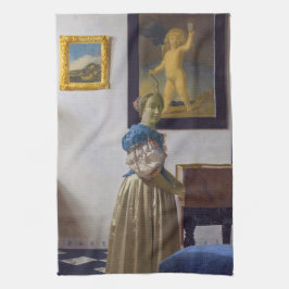 Paño De Cocina Johannes Vermeer - Lady de pie en un vírgen