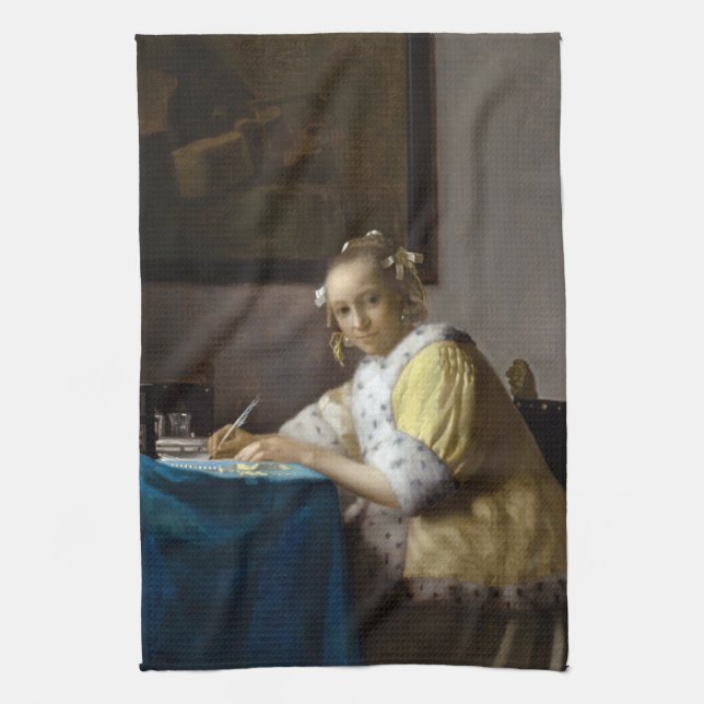 Paño De Cocina Johannes Vermeer - Una dama escribiendo una carta (Vertical)