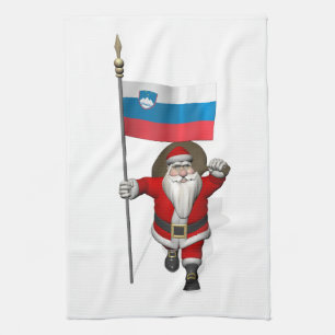 Paño De Cocina Jolly Santa Visiting Eslovenia