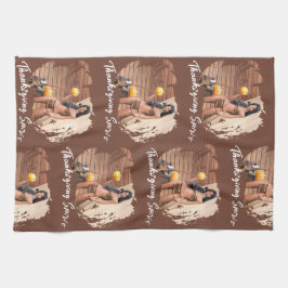 Paño De Cocina Jóvenes nativos estadounidenses posando en el muro