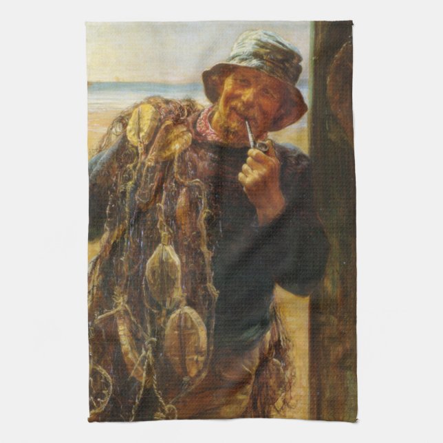 Paño De Cocina Jovial Fisherman (de Frederick Morgan) (Vertical)