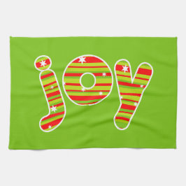 Paño De Cocina JOY en los Navidades, franjas rojas y verdes