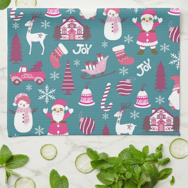 Paño De Cocina Joy Navidades Turquoise (Doblado)