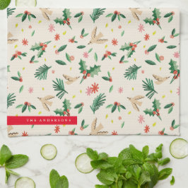 Paño De Cocina Joyful Woodland Bird Navidades