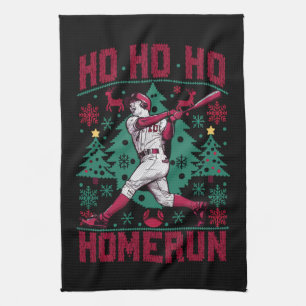 Paño De Cocina Ju Ho Homerun Navidad de béisbol feo suéter