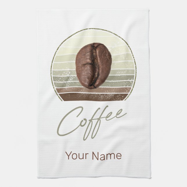 Paño De Cocina Judías De Café Para Espresso Y Barista Retro (Vertical)