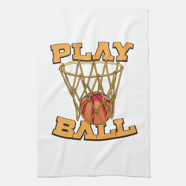 Paño De Cocina Juega al Ball Basketball. (Vertical)
