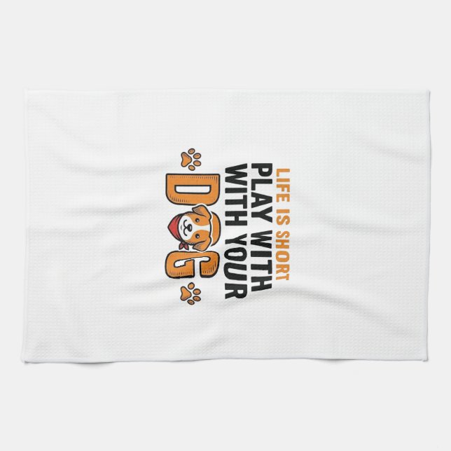 Paño De Cocina Juega Con Tu Perro Diseño De Grabado Antiguo Diver (Horizontal)