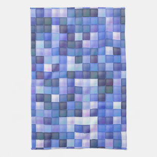 Paño De Cocina Juego de video Pixels Blue Square Pattern