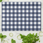 Paño De Cocina Jugada de verificación de Gingham Blue<br><div class="desc">Tendencia veraniega moderna,  color azul marino y blanco de los tonos escoceses de gingham de picnic.</div>