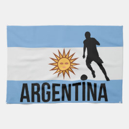 Paño De Cocina Jugador de fútbol de bandera argentina usa el punt