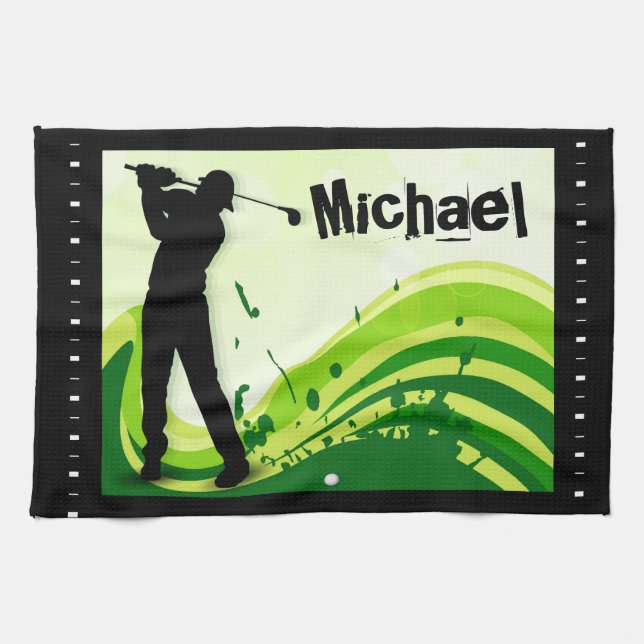 Paño De Cocina Jugador de golf artsy (Horizontal)