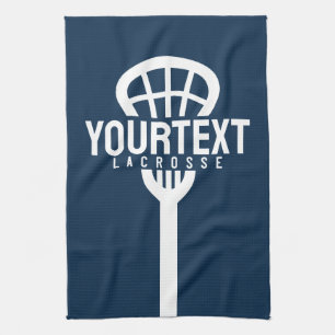 Paño De Cocina Jugador de Lacrosse TEXTO PERSONALIZADO Equipo Mal