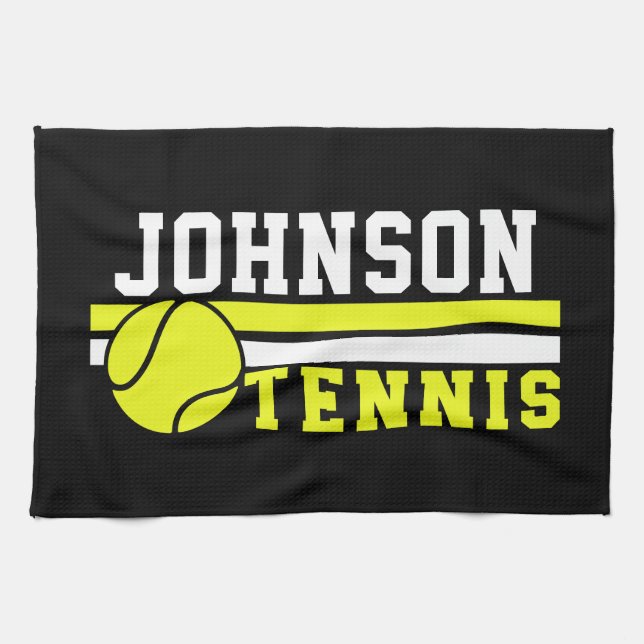 Paño De Cocina Jugador de tenis NOMBRE Ball Game Court Personaliz (Horizontal)