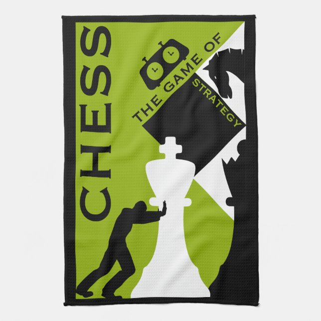 Paño De Cocina Jugadores De Ajedrez (Vertical)
