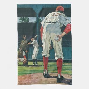 Paño De Cocina Jugadores de béisbol vintage lanzan un cántico