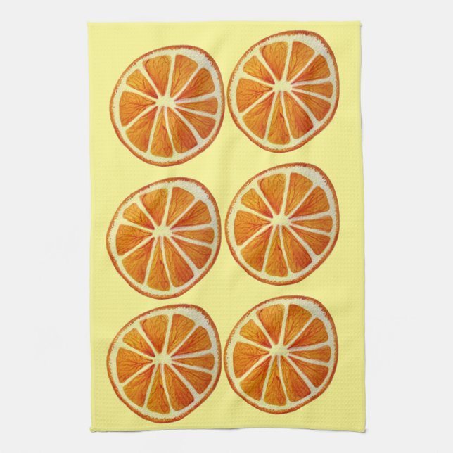 Paño De Cocina Juicoy naranja slice acuarela patrón arte pop arte (Vertical)