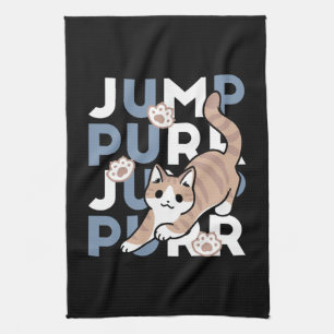 Paño De Cocina Jump Purr Jump: Playful Cat Design con arte divert