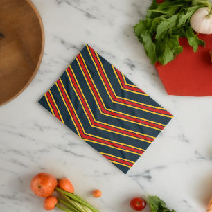 Paño De Cocina Junta de corte de tiras de chevron rojo azul
