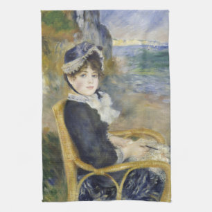 Paño De Cocina Junto al mar, retrato de pintura al óleo, Renoir