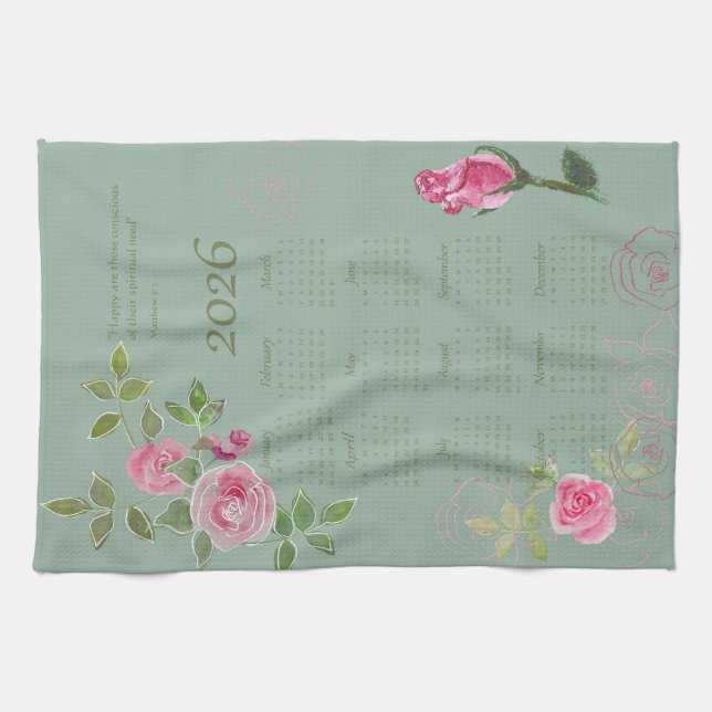 Paño De Cocina JW year text customize with calendar  (Horizontal)