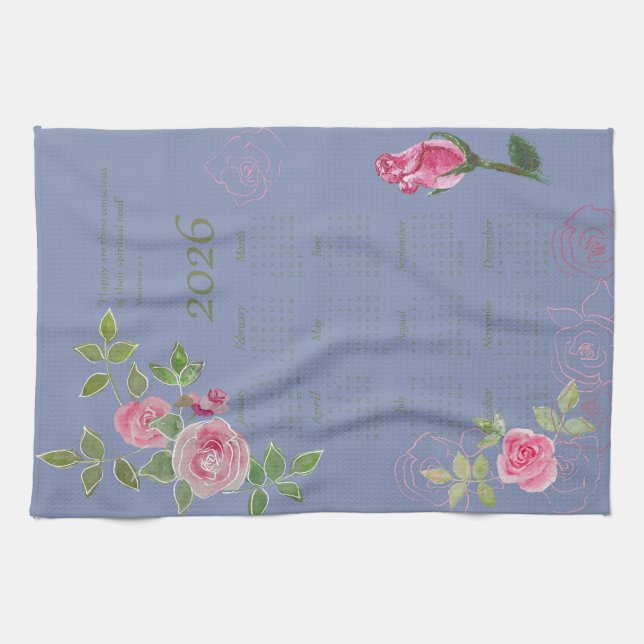 Paño De Cocina JW year text customize with calendar  (Horizontal)