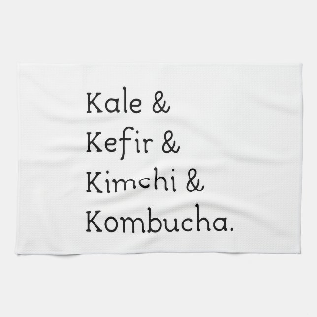 Paño De Cocina Kale Kefir Kimchi Kombucha (Horizontal)