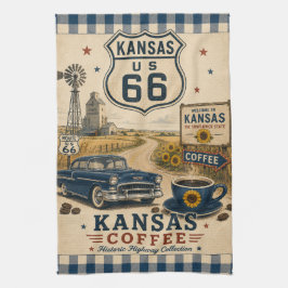 Paño De Cocina Kansas Ruta 66 Sunflower Diner Carretera