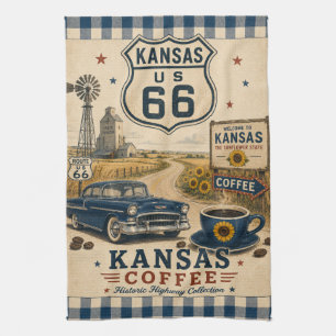Paño De Cocina Kansas Ruta 66 Sunflower Diner Carretera