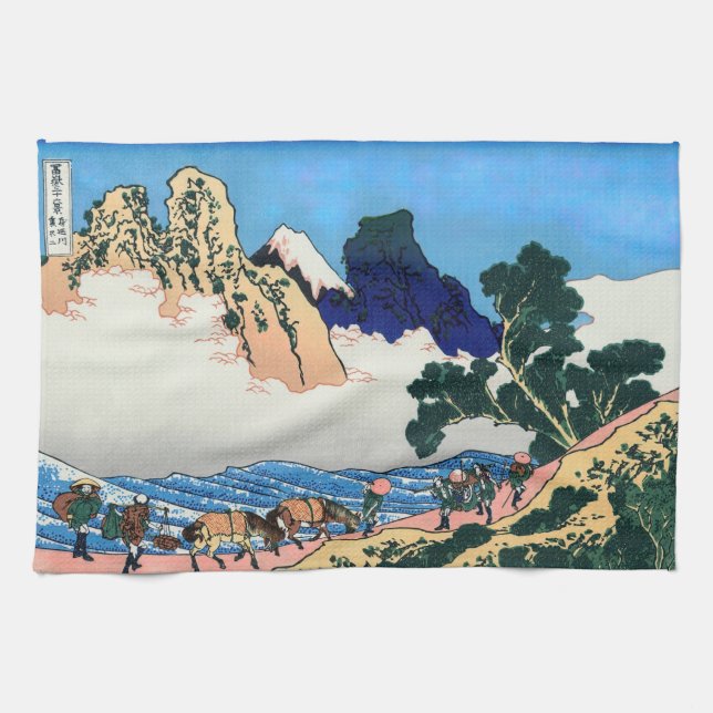 Paño De Cocina Katsushika Hokusai - Atrás de Fuji, río Minobu (Horizontal)