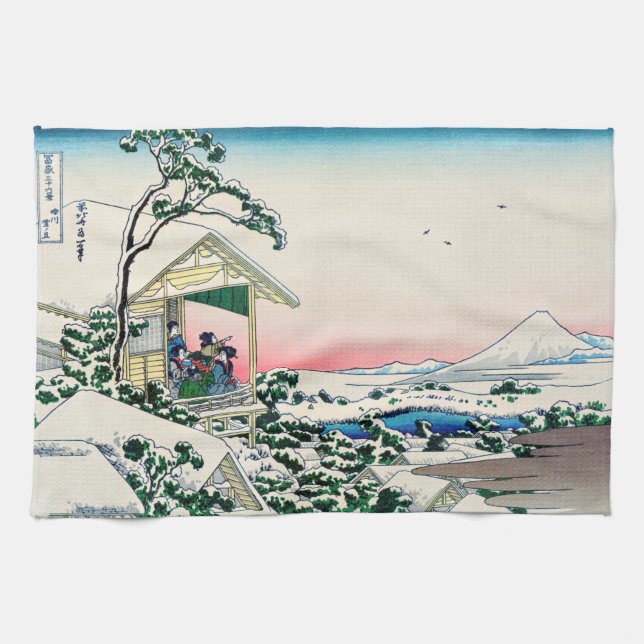 Paño De Cocina Katsushika Hokusai - Casa de té en Koishikawa (Horizontal)