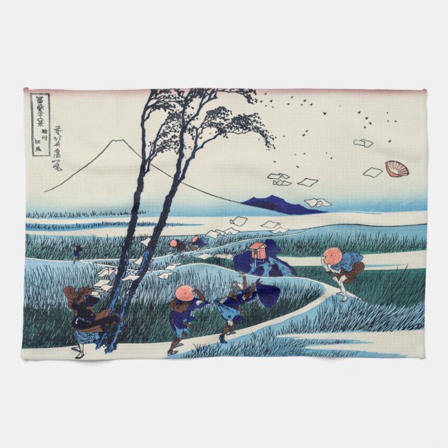 Paño De Cocina Katsushika Hokusai - Ejiri en la provincia de Suru (Horizontal)