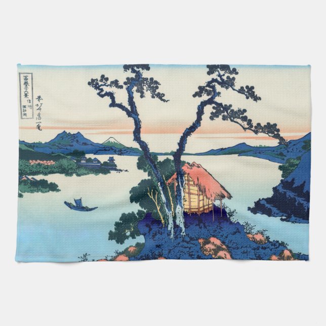Paño De Cocina Katsushika Hokusai - Lago Suwa en la provincia de  (Horizontal)
