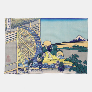 Paño De Cocina Katsushika Hokusai - Molino de agua en Onden