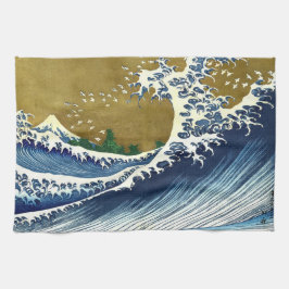 Paño De Cocina Katsushika Hokusai - Ola grande de color